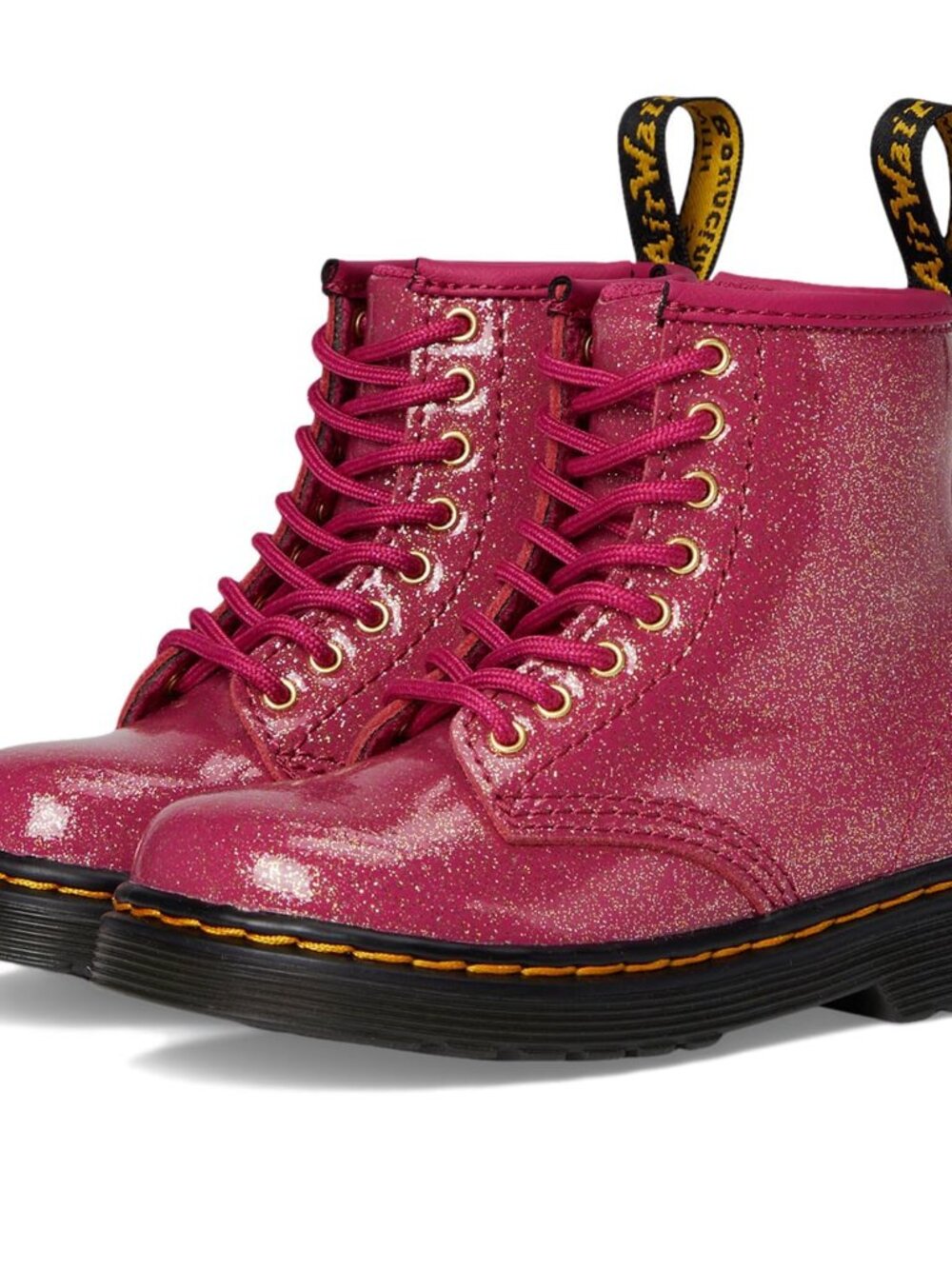 Dr. Martens Doc Martens Big Kids Pink Glitter Lace-Up Boot Size 6 New